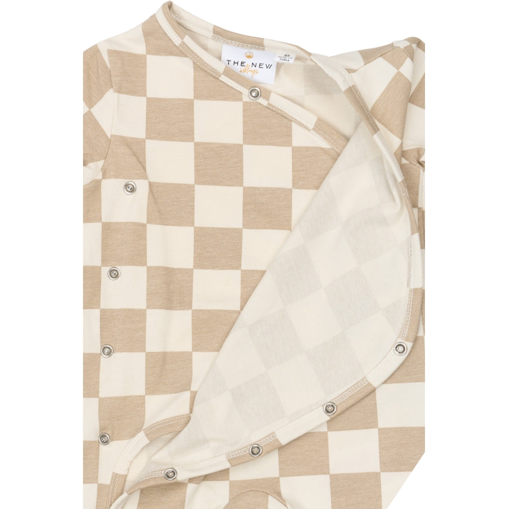 THE NEW SIBLINGS TNSBTheo Kortærmet Wrap Jumpsuit Heldragter Humus Check