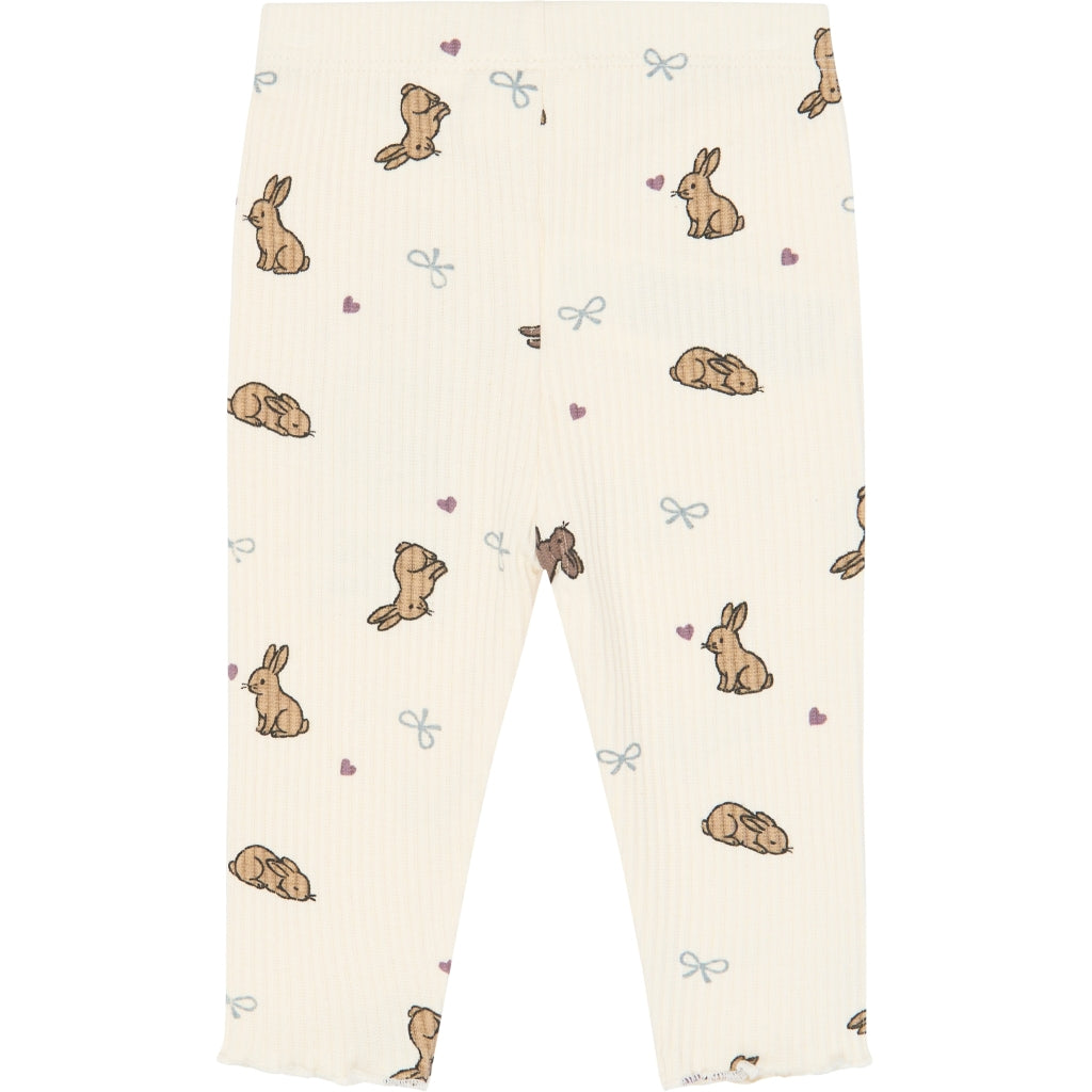 THE NEW SIBLINGS TNSBVenna Rib leggings Leggings Gardenia AOP