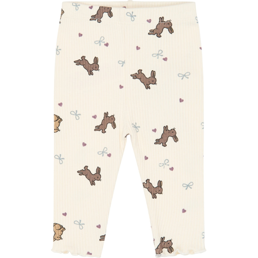 THE NEW SIBLINGS TNSBVenna Rib leggings Leggings Gardenia AOP