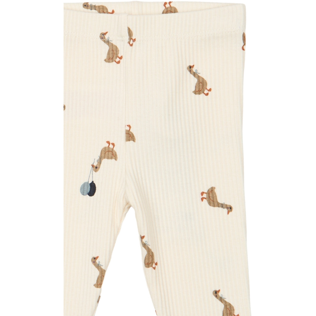 THE NEW SIBLINGS TNSBVito Rib leggings Leggings Gardenia AOP