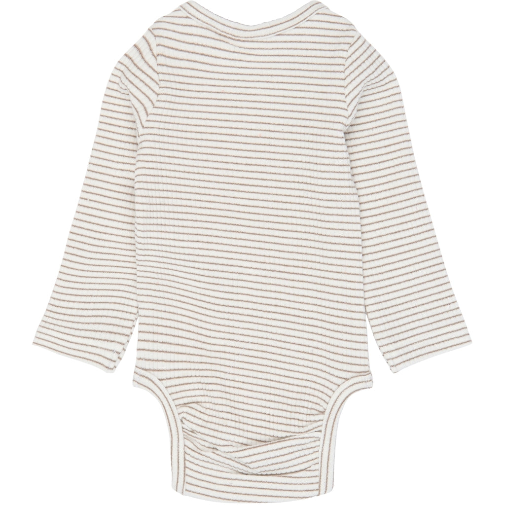 THE NEW SIBLINGS TNSBVitus Langærmet Rib body Bodystockings Taupe Gray Striped TN