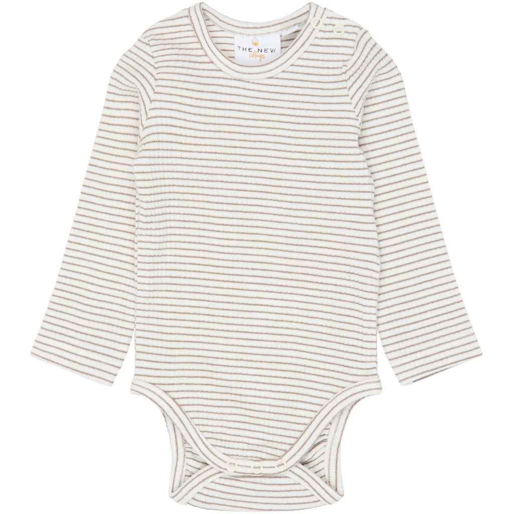 THE NEW SIBLINGS TNSBVitus Langærmet Rib body Bodystockings Taupe Gray Striped TN