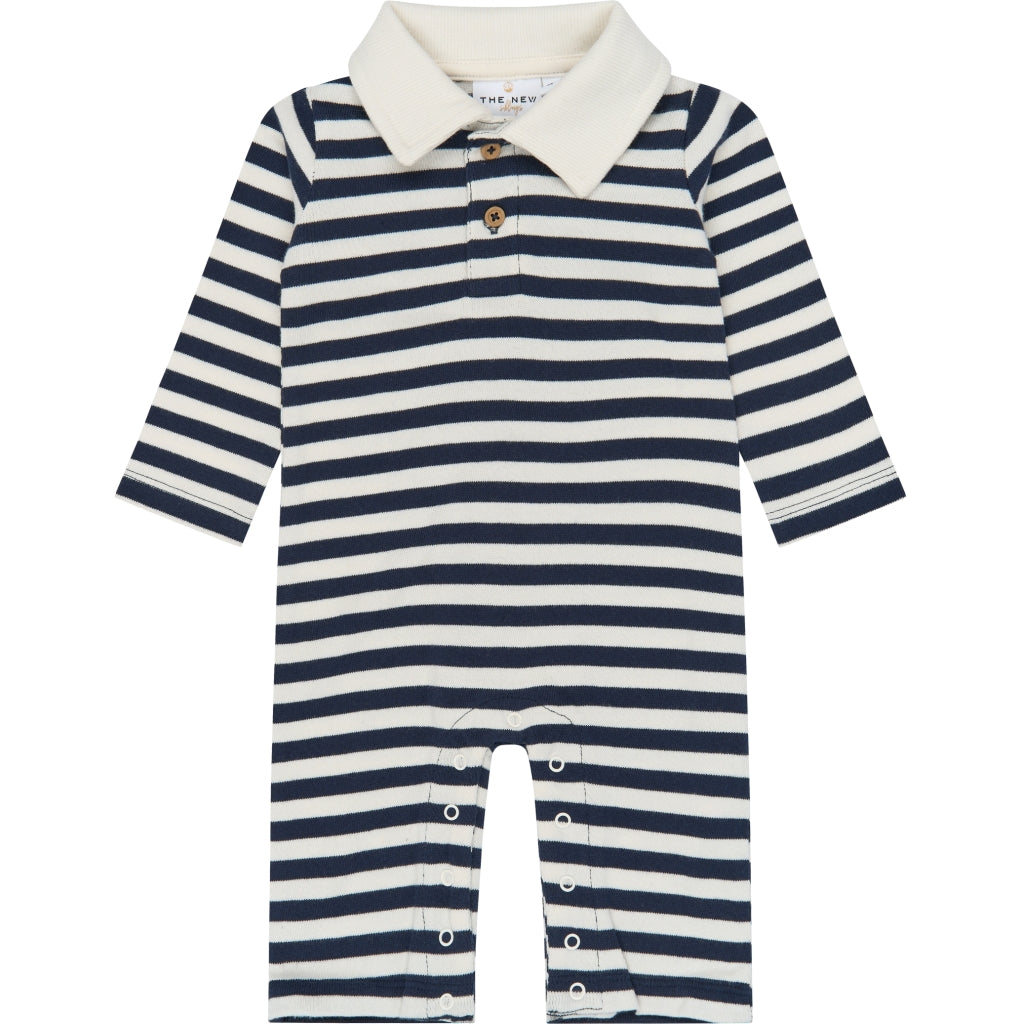 THE NEW SIBLINGS TNSBVolker Langærmet Polo heldragt Heldragter Navy Blazer Striped