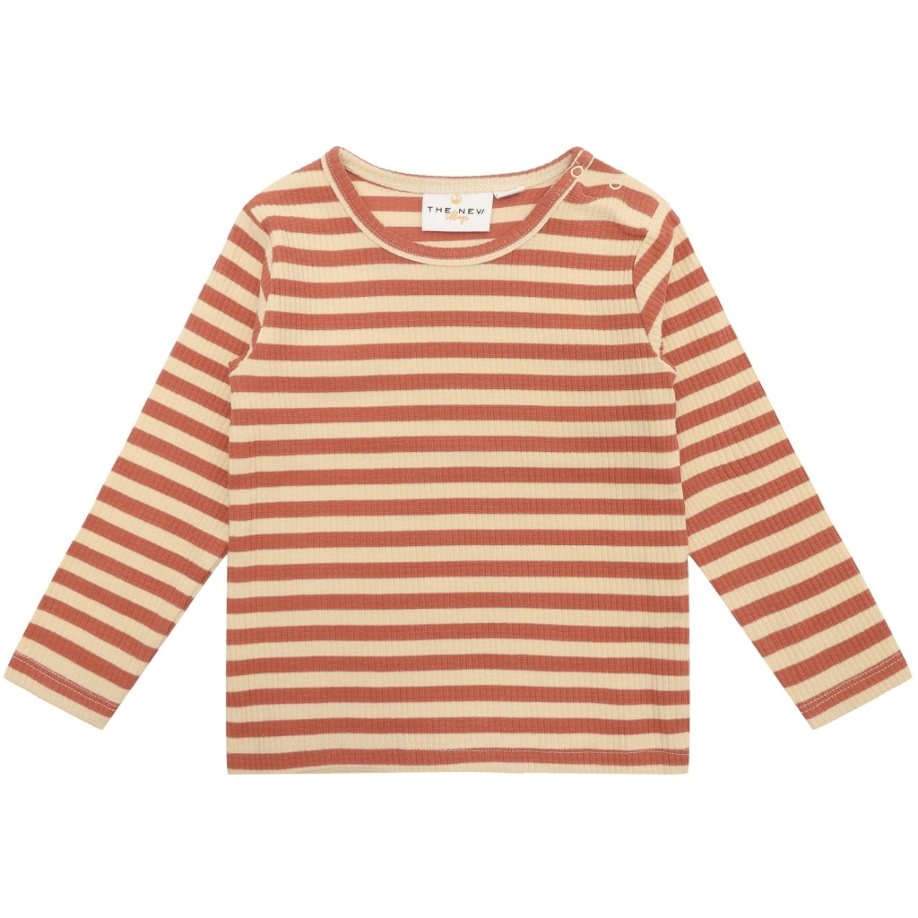 THE NEW SIBLINGS TNSFro Unisex Langærmet Rib Bluse Langærmet bluse Cedar Wood