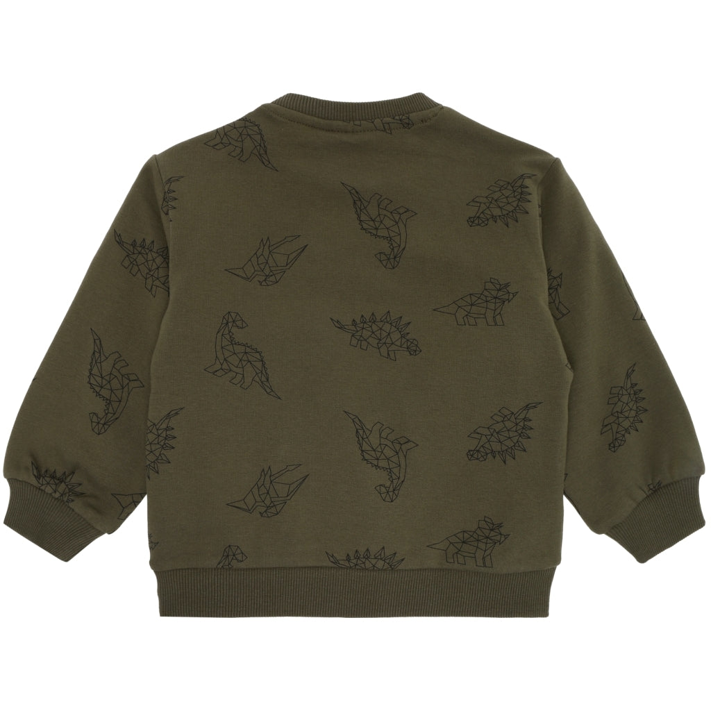 THE NEW SIBLINGS TNSLaurent Sweatshirt Sweatshirt Ivy Green Dino AOP