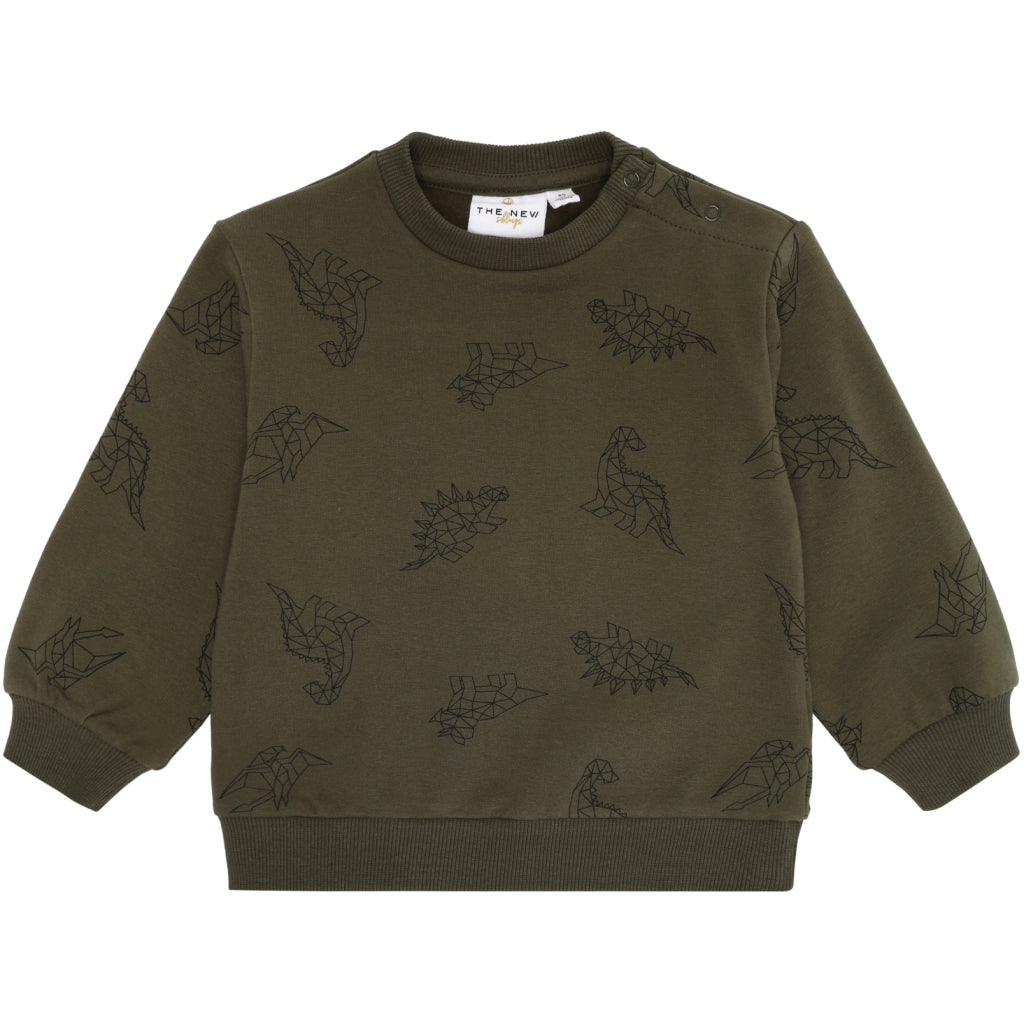 THE NEW SIBLINGS TNSLaurent Sweatshirt Sweatshirt Ivy Green Dino AOP