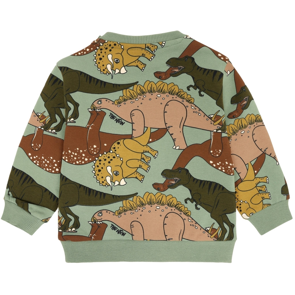 THE NEW SIBLINGS TNSLee Sweatshirt Sweatshirt Hedge Green Dino AOP