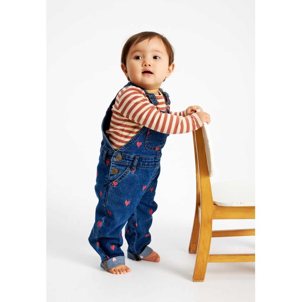 THE NEW SIBLINGS TNSLovia Denim Dungarees Overalls MEDIUM BLUE DENIM WASH