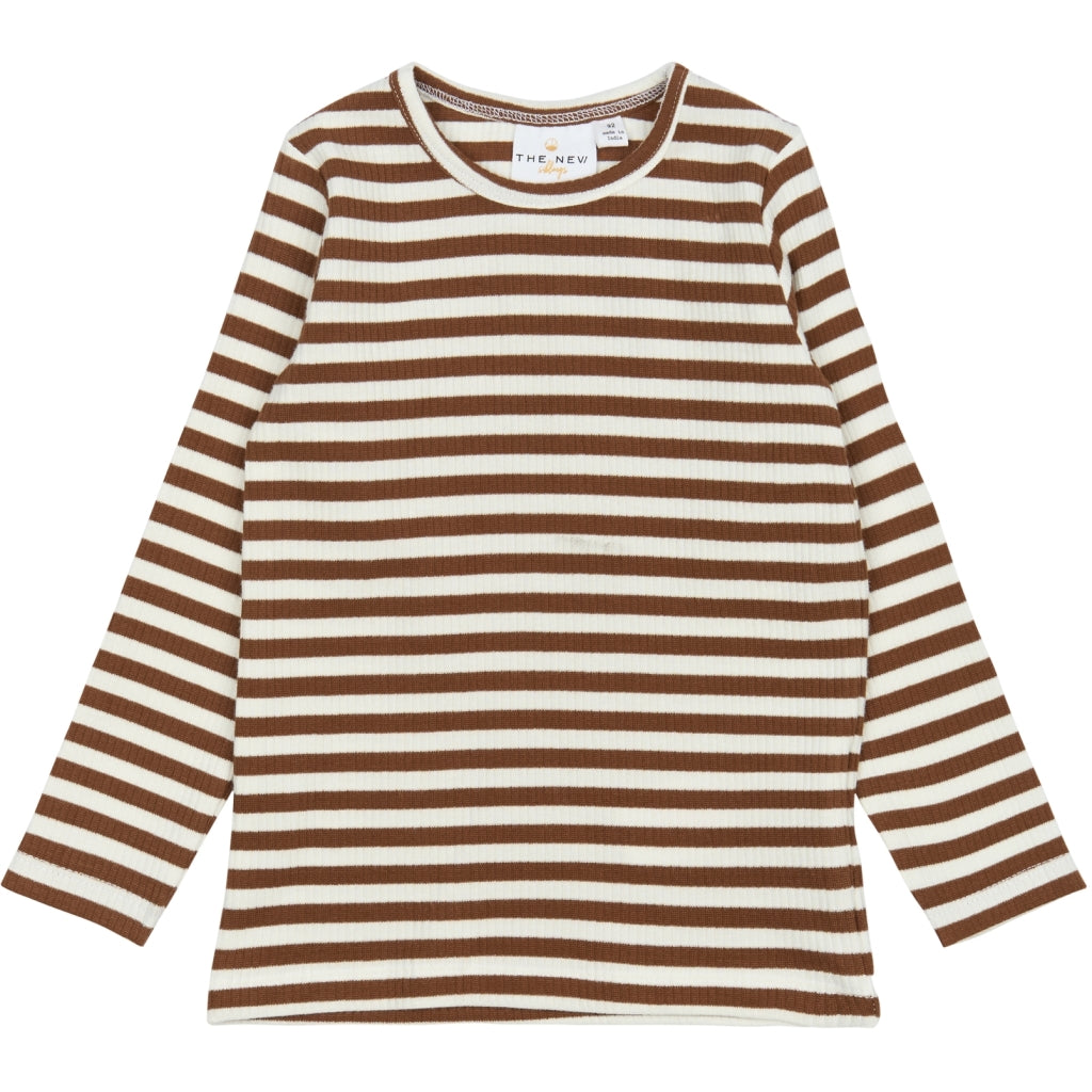 THE NEW SIBLINGS TNSTFro Langærmet Rib Bluse Langærmet bluse Toffee Striped