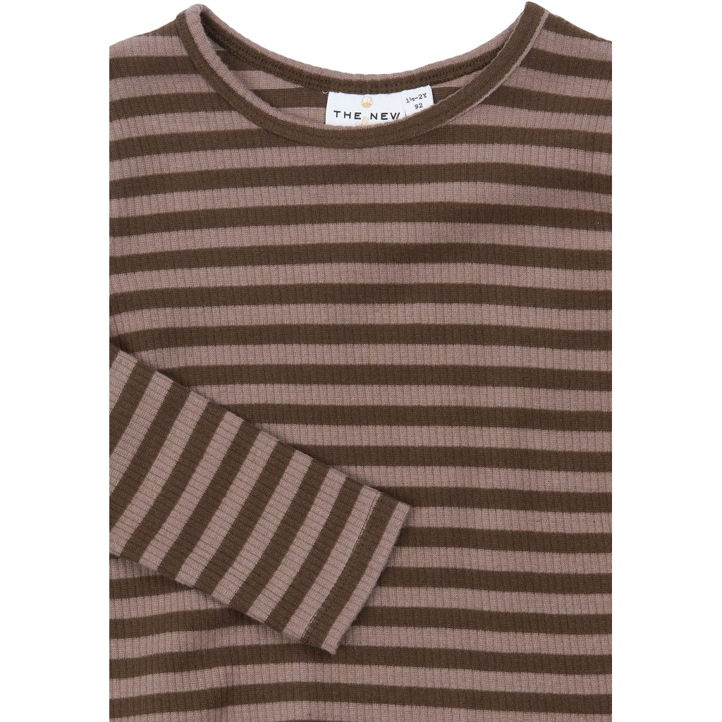 THE NEW SIBLINGS TNSTFro Langærmet Rib Bluse Langærmet bluse Chestnut Striped