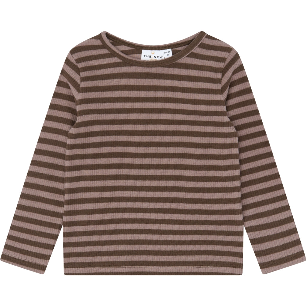 THE NEW SIBLINGS TNSTFro Langærmet Rib Bluse Langærmet bluse Chestnut Striped