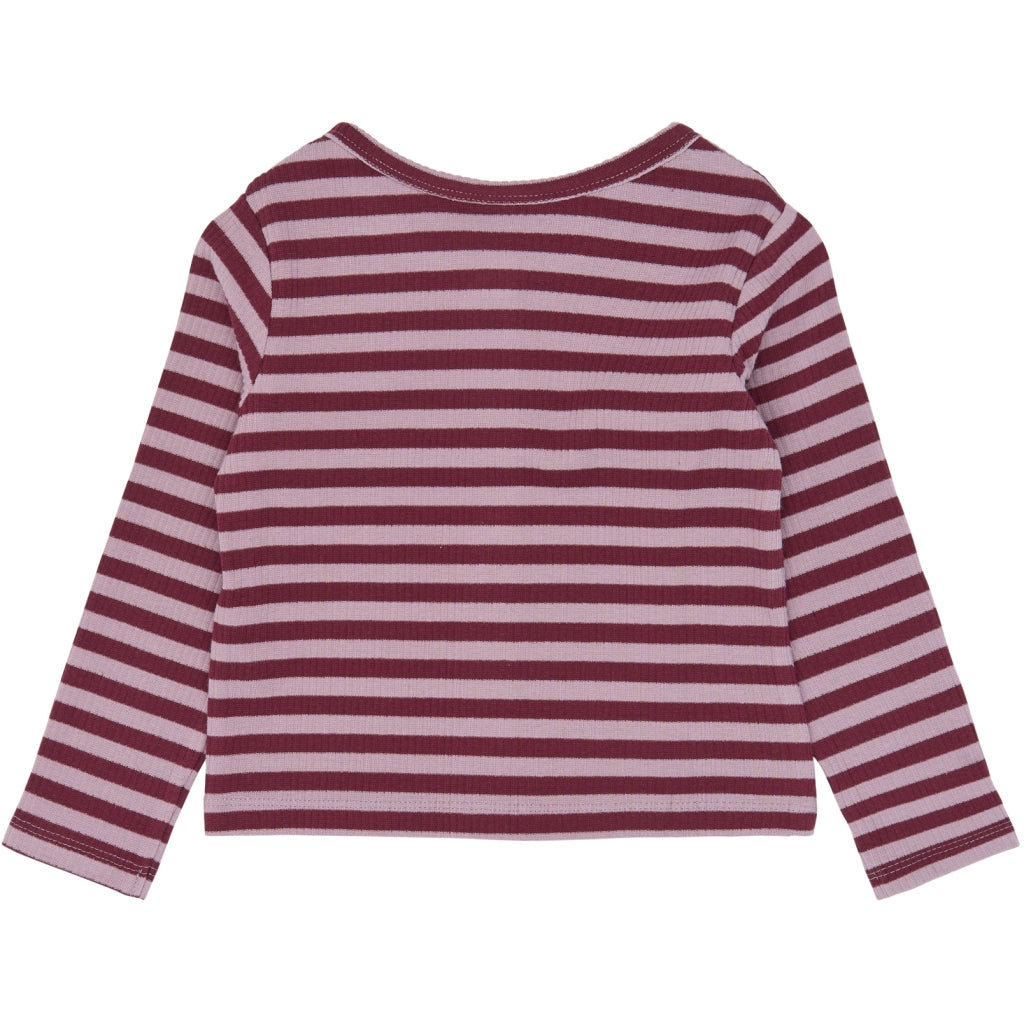 THE NEW SIBLINGS TNSTFro Langærmet Rib cardigan Cardigan Elderberry Striped TN