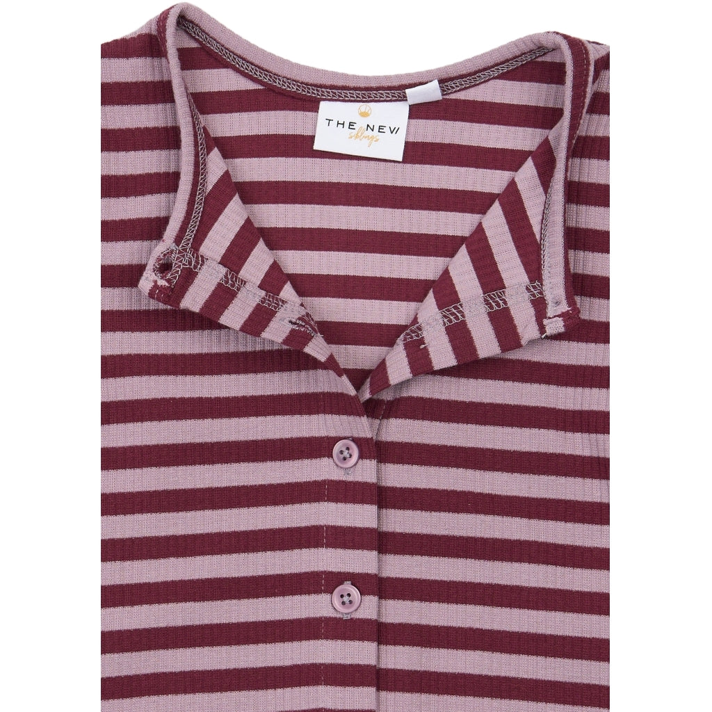 THE NEW SIBLINGS TNSTFro Langærmet Rib cardigan Cardigan Elderberry Striped TN