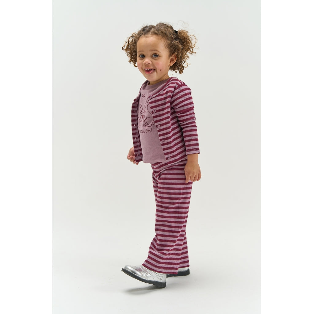 THE NEW SIBLINGS TNSTFro Langærmet Rib cardigan Cardigan Elderberry Striped TN