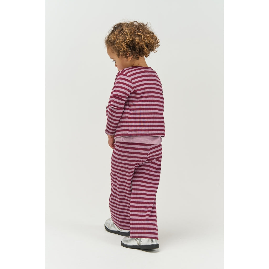 THE NEW SIBLINGS TNSTFro Langærmet Rib cardigan Cardigan Elderberry Striped TN