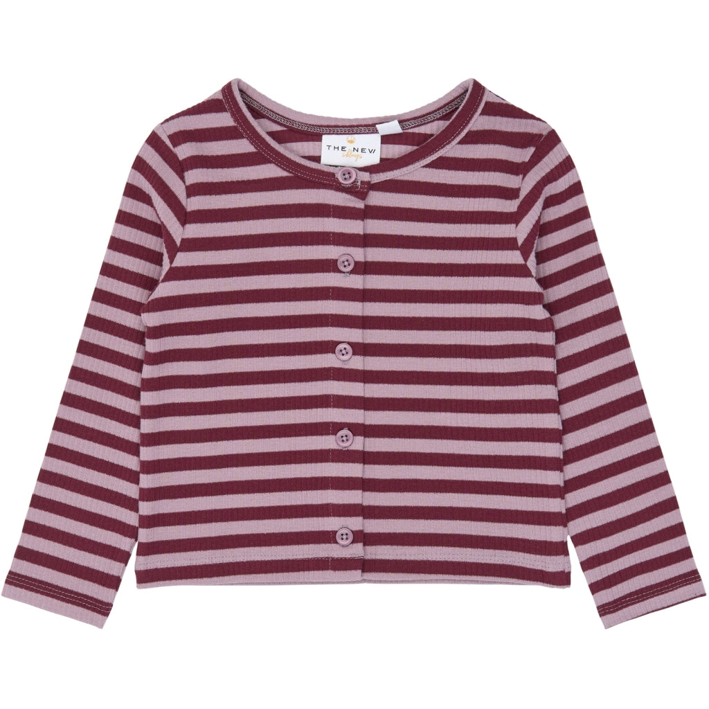 THE NEW SIBLINGS TNSTFro Langærmet Rib cardigan Cardigan Elderberry Striped TN