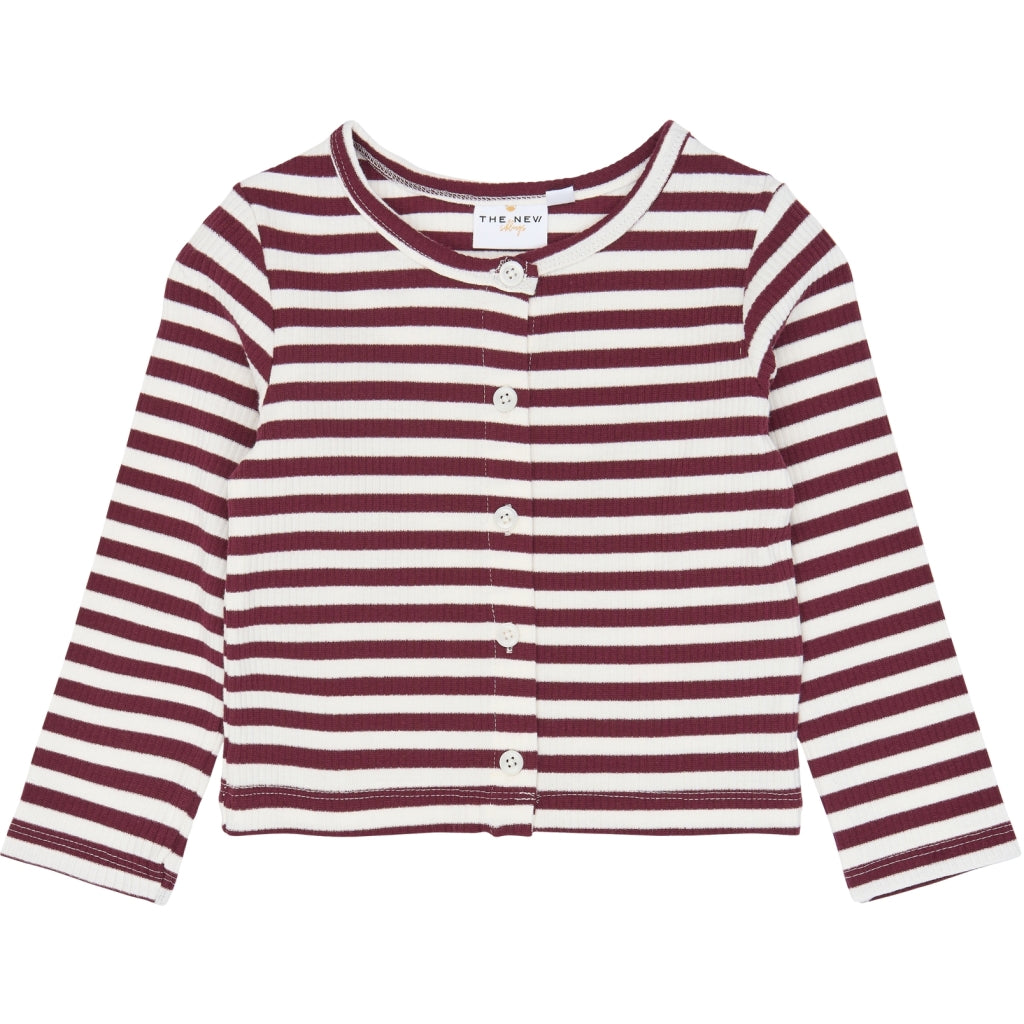 THE NEW SIBLINGS TNSTFro Langærmet Rib cardigan Cardigan Gardenia Striped