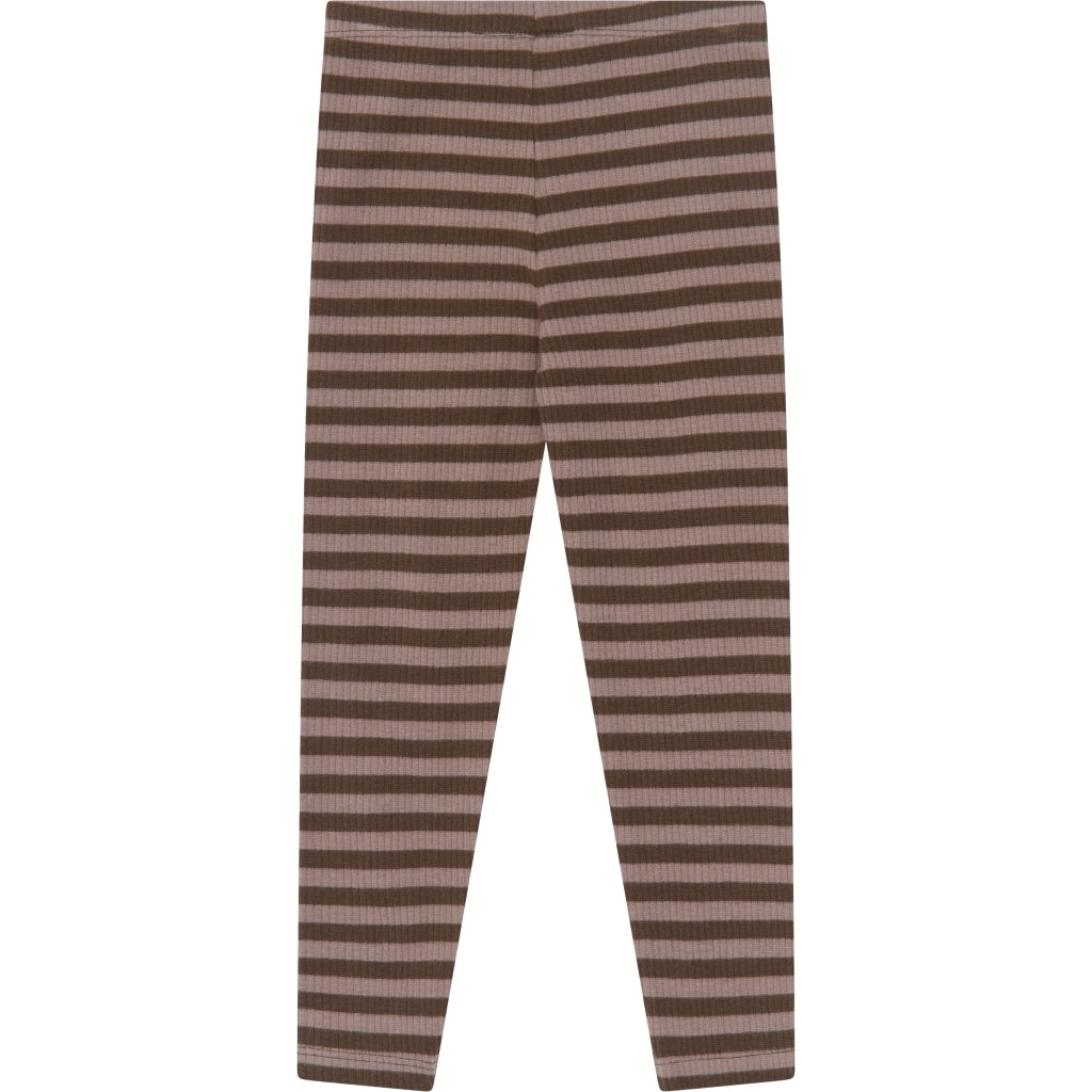 THE NEW SIBLINGS TNSTFro Rib Leggings Leggings Chestnut Striped