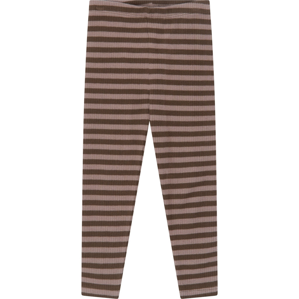 THE NEW SIBLINGS TNSTFro Rib Leggings Leggings Chestnut Striped