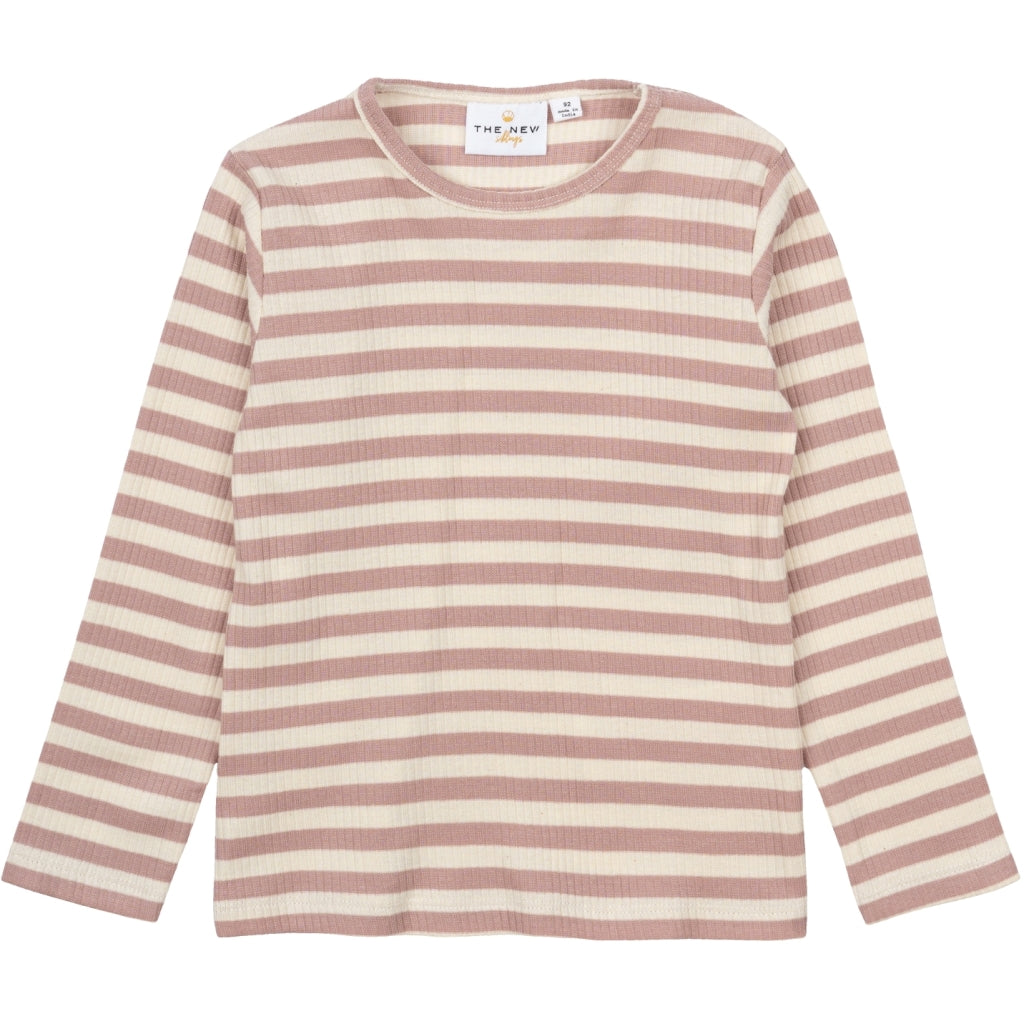 THE NEW SIBLINGS TNSTFro Unisex Langærmet Rib Bluse Langærmet bluse Adobe Rose Striped