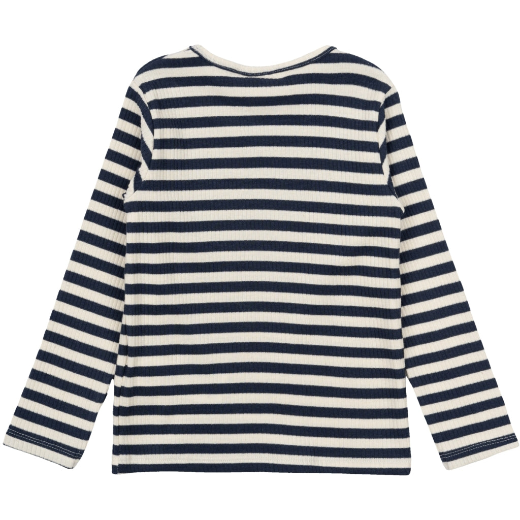 THE NEW SIBLINGS TNSTFro Unisex Langærmet Rib Bluse Langærmet bluse Mood Indigo Striped