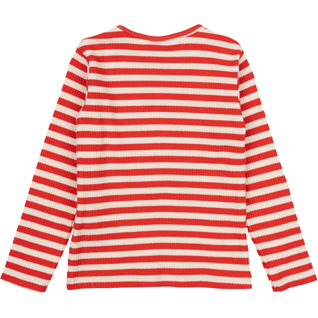 THE NEW SIBLINGS TNSTFro Unisex Langærmet Rib Bluse Langærmet bluse Poppy Red Striped