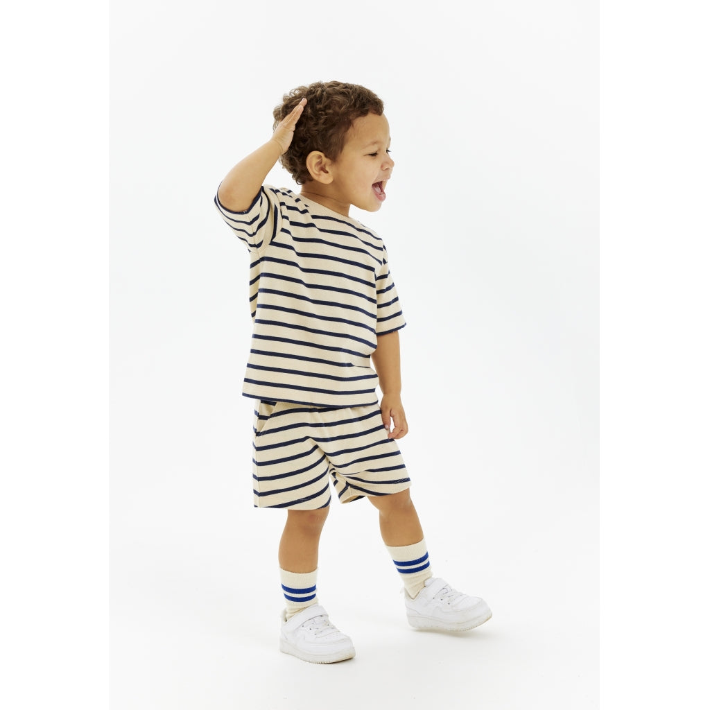 THE NEW SIBLINGS TNSTNat Unisex Shorts Shorts Mood Indigo Striped