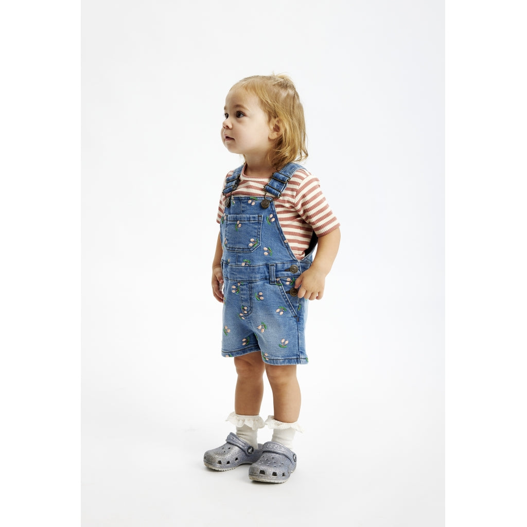 THE NEW SIBLINGS TNSTOvia Short Denim Smækbukser Overalls Light Blue Denim EMB