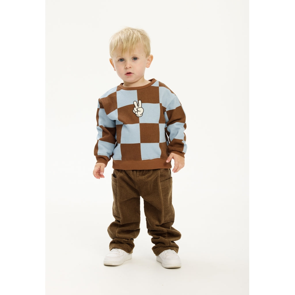 THE NEW SIBLINGS TNSTPaulie Oversize Sweatshirt Sweatshirt Toffee Check
