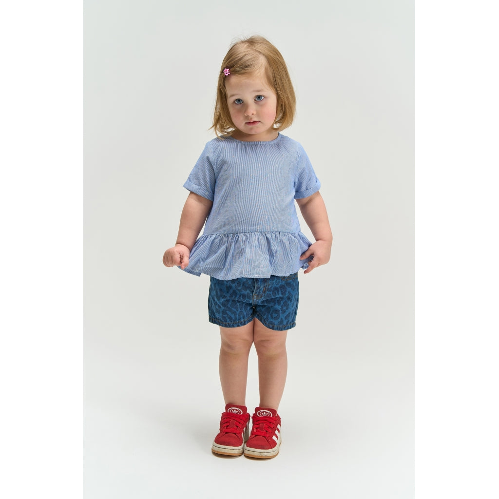 THE NEW SIBLINGS TNSTPearl Regular Fit Denim Shorts Shorts Medium Blue Denim AOP