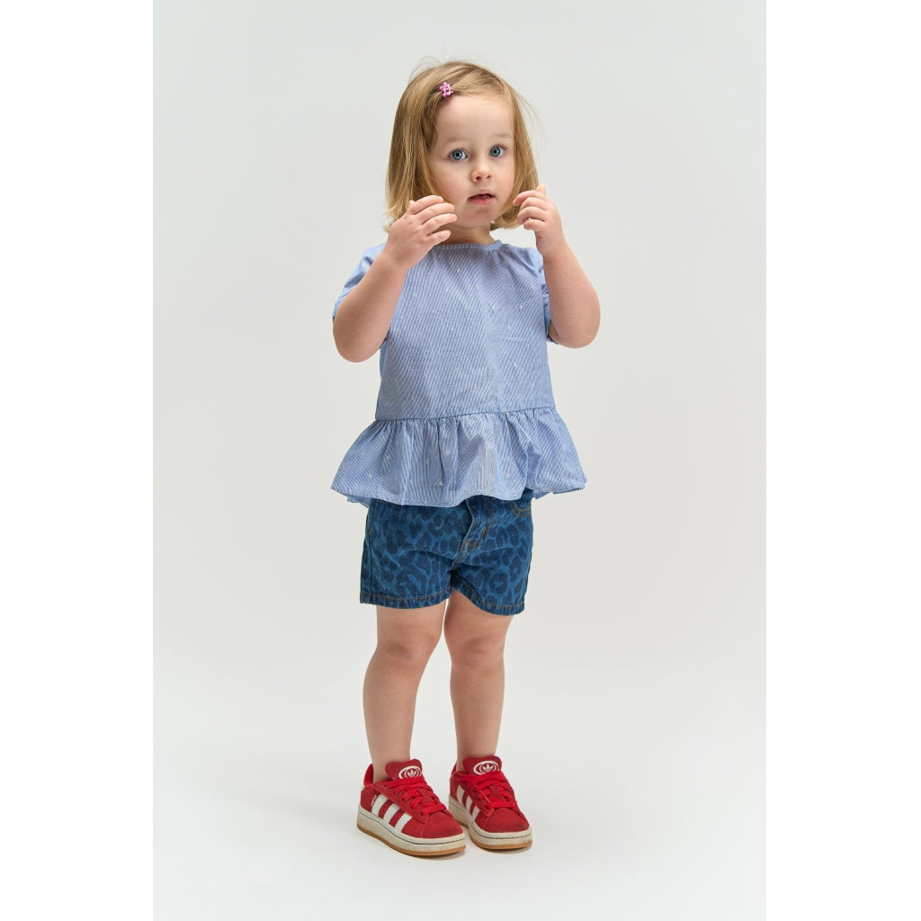 THE NEW SIBLINGS TNSTPearl Regular Fit Denim Shorts Shorts Medium Blue Denim AOP