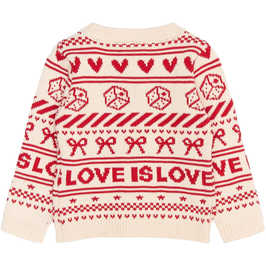 THE NEW SIBLINGS TNSTRegina Jacquard Cardigan Cardigan Gardenia AOP