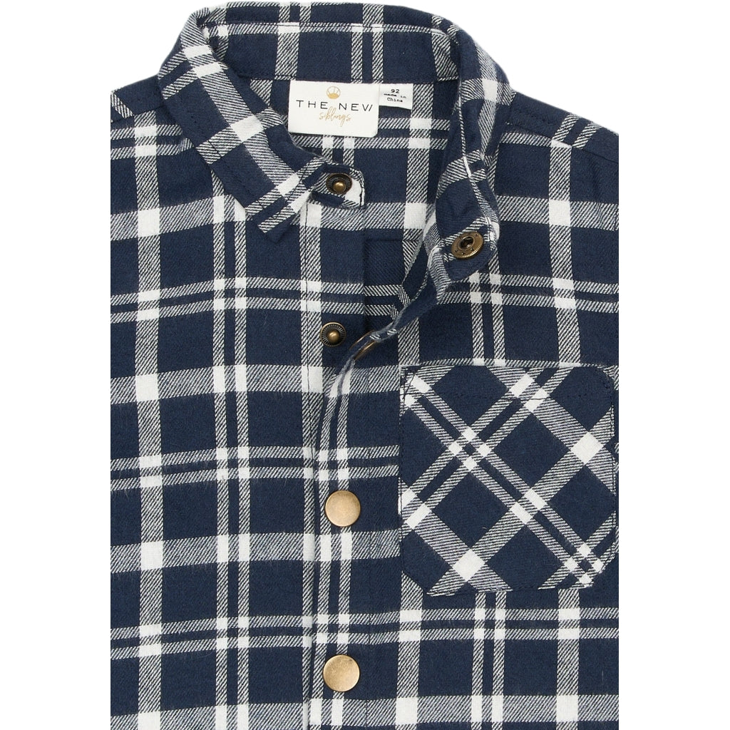 THE NEW SIBLINGS TNSTRiggs Langærmet Flannel Skjorte Skjorter Navy Blazer Check