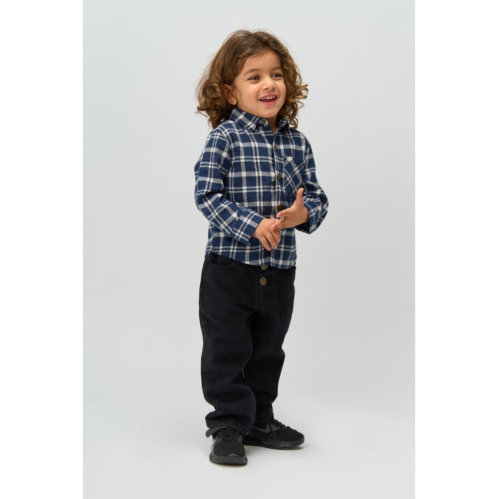THE NEW SIBLINGS TNSTRiggs Langærmet Flannel Skjorte Skjorter Navy Blazer Check