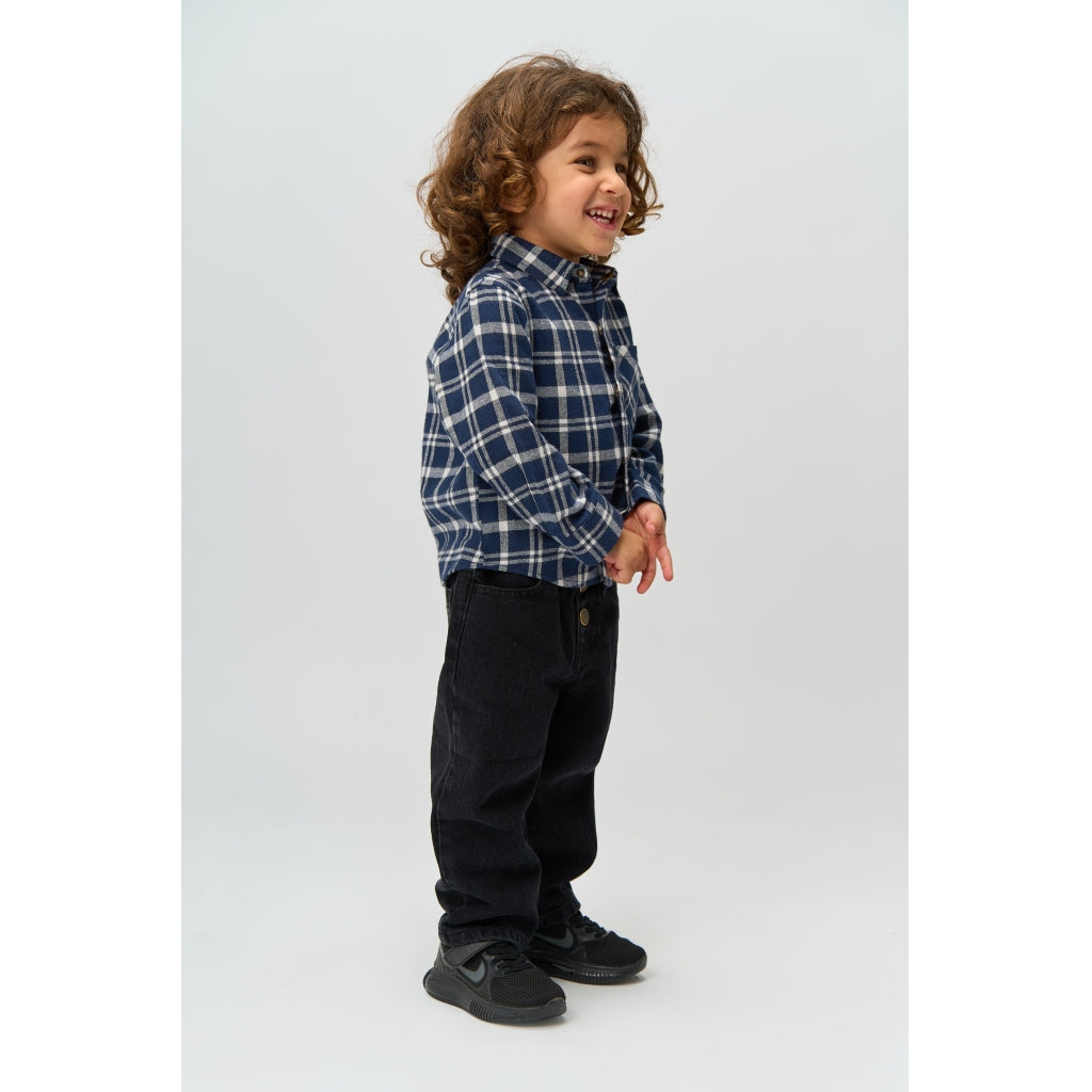 THE NEW SIBLINGS TNSTRiggs Langærmet Flannel Skjorte Skjorter Navy Blazer Check