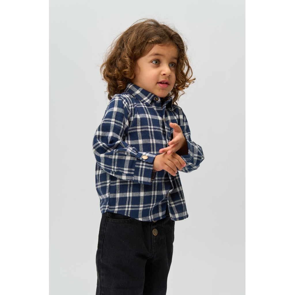 THE NEW SIBLINGS TNSTRiggs Langærmet Flannel Skjorte Skjorter Navy Blazer Check