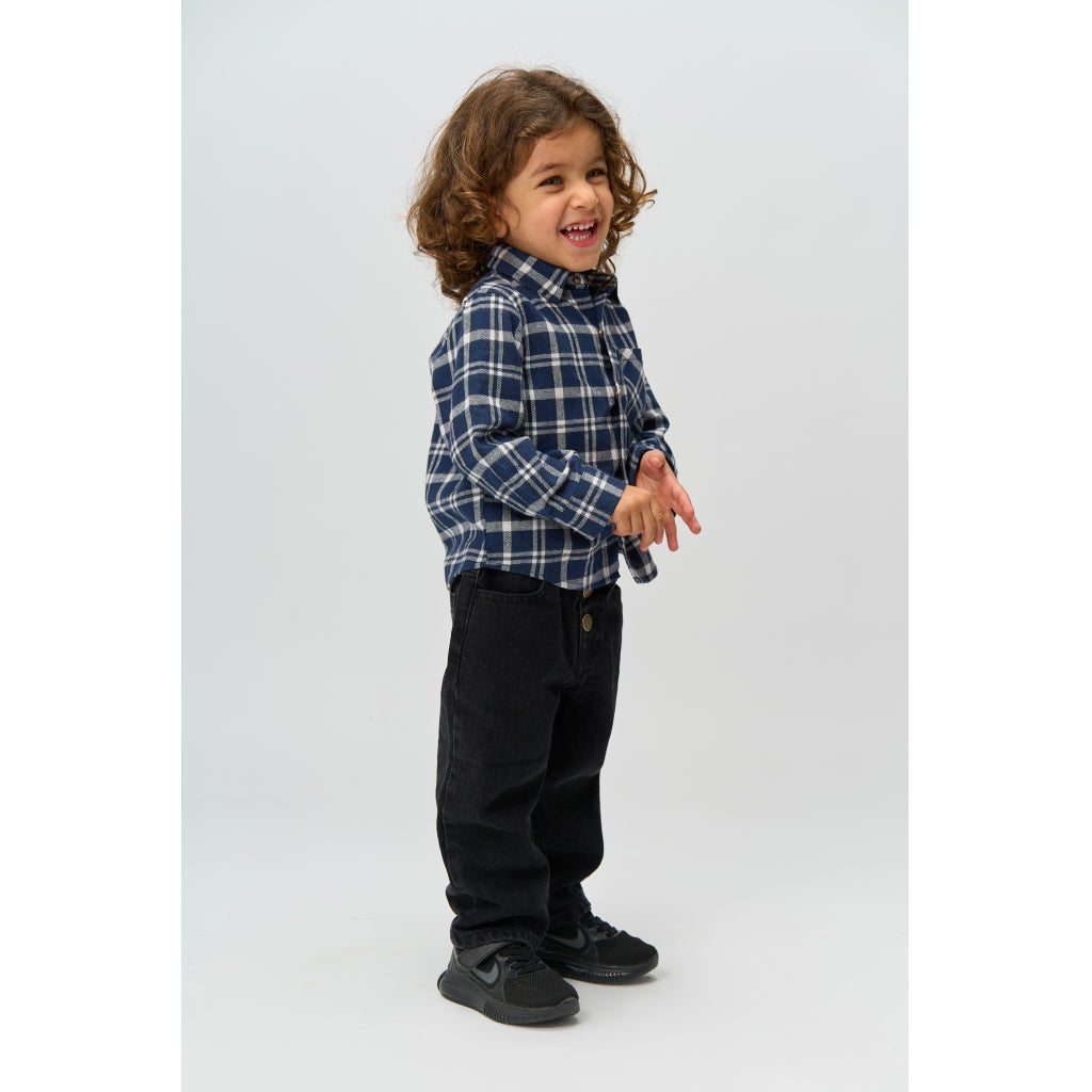 THE NEW SIBLINGS TNSTRiggs Langærmet Flannel Skjorte Skjorter Navy Blazer Check
