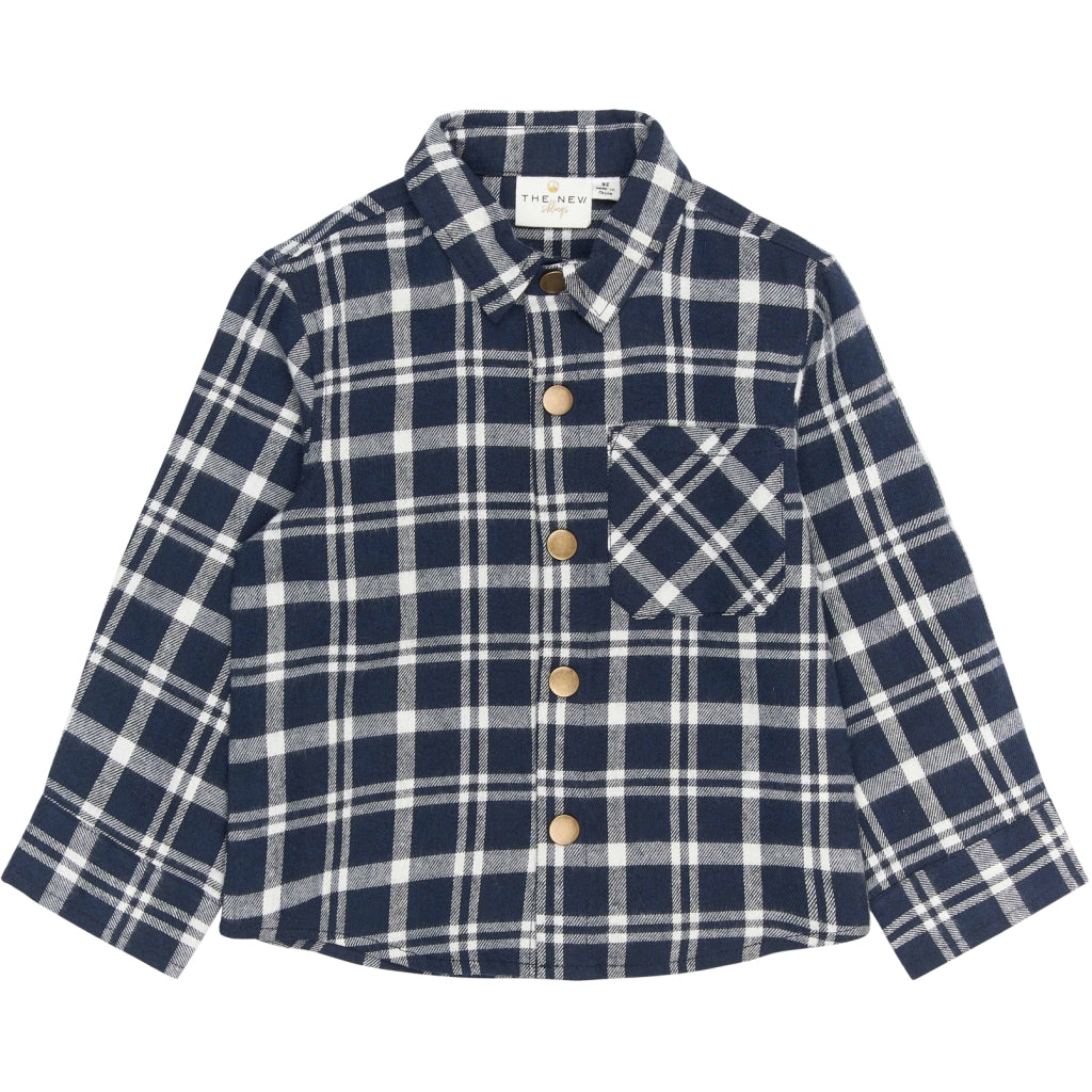 THE NEW SIBLINGS TNSTRiggs Langærmet Flannel Skjorte Skjorter Navy Blazer Check