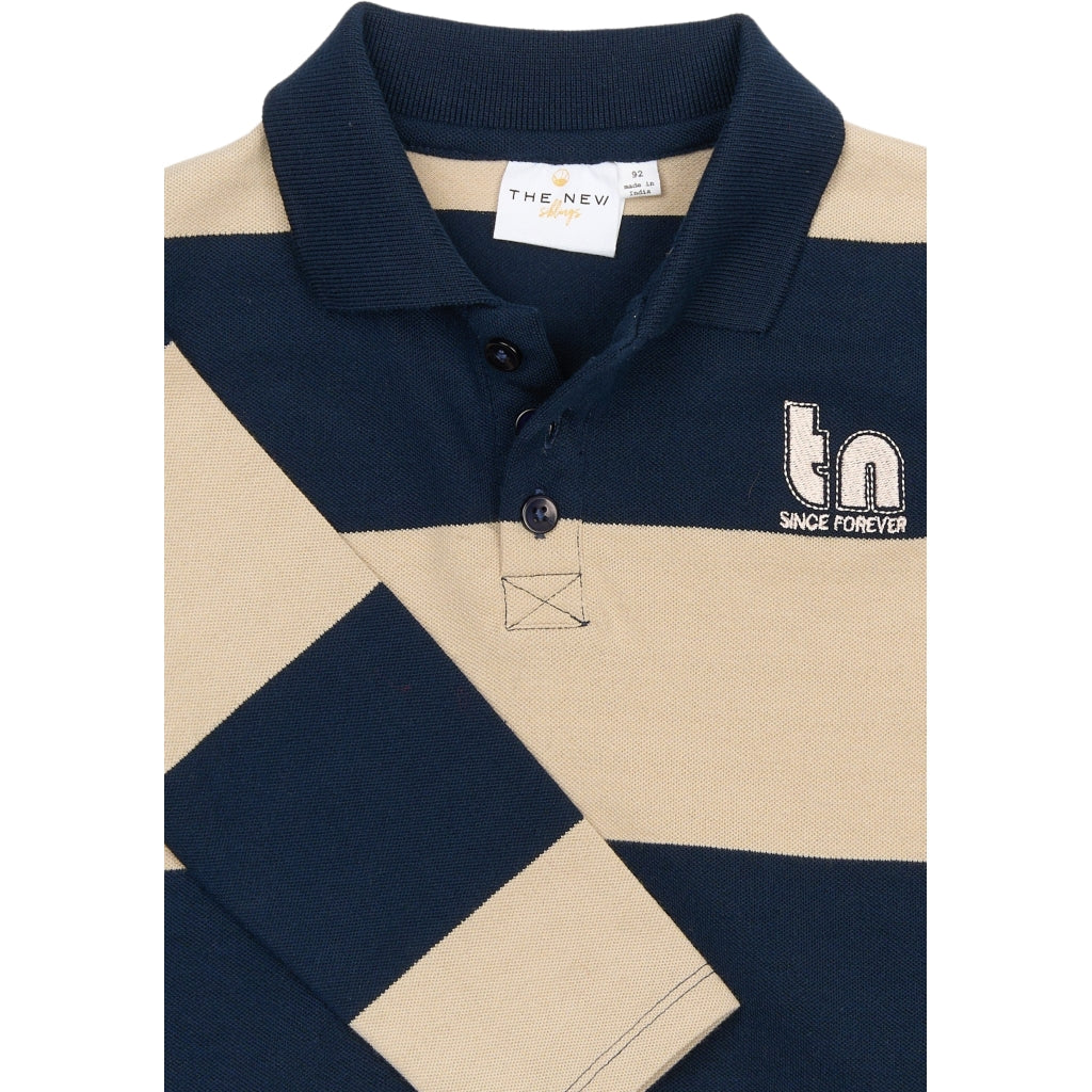 THE NEW SIBLINGS TNSTRinon Langærmet Pique Polo Langærmet bluse Navy Blazer Striped