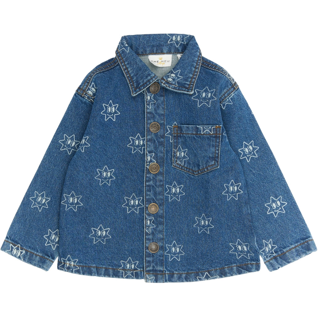 THE NEW SIBLINGS TNSTRipley Oversize Denim Skjortejakke Skjorter Medium Blue Denim AOP