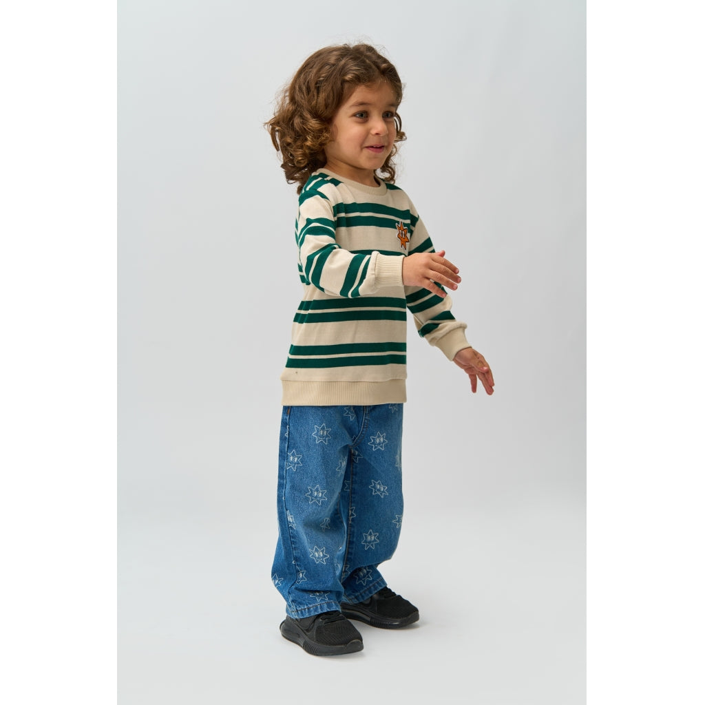 THE NEW SIBLINGS TNSTRobbie Strikket Sweatshirt Sweatshirt Deep Teal Striped