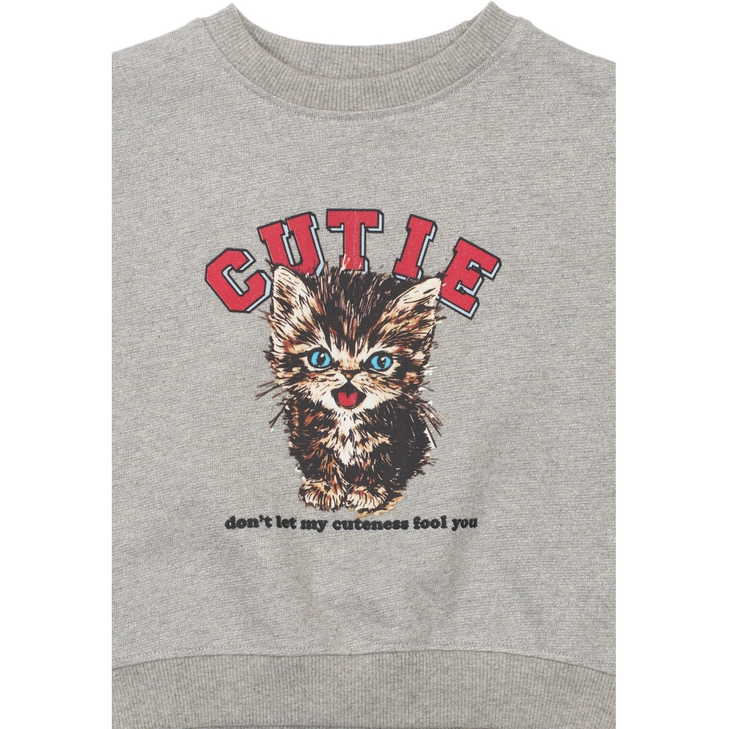 THE NEW SIBLINGS TNSTRonja Oversize Glitter Sweatshirt Sweatshirt Light Grey Melange