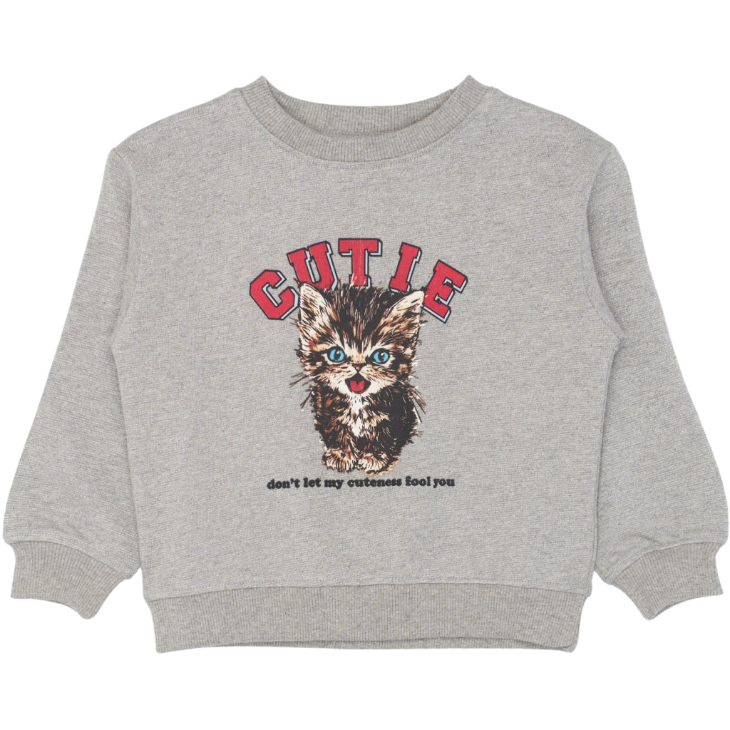THE NEW SIBLINGS TNSTRonja Oversize Glitter Sweatshirt Sweatshirt Light Grey Melange