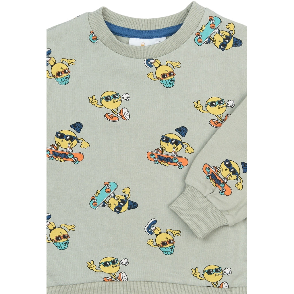 THE NEW SIBLINGS TNSTSantiago Sweatshirt Sweatshirt Aqua Gray AOP