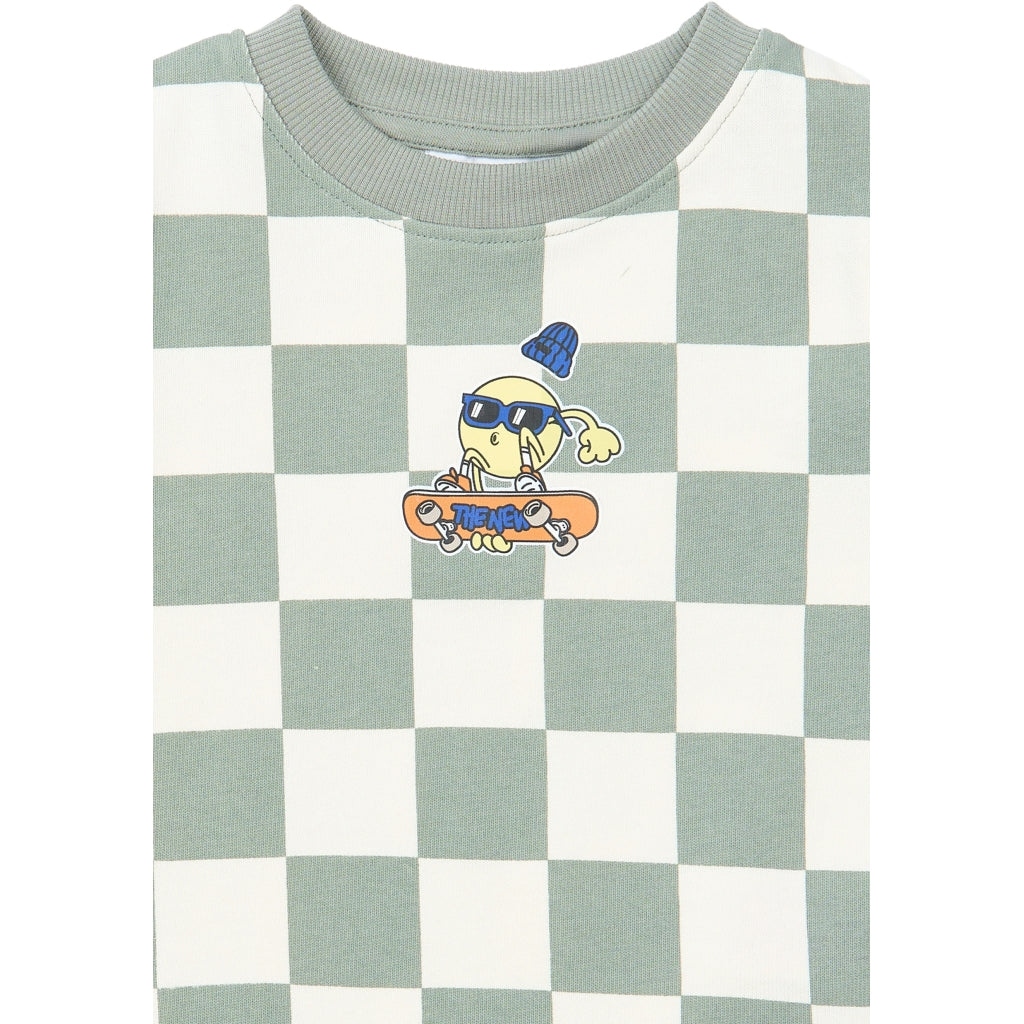 THE NEW SIBLINGS TNSTSebastian Oversize T-shirt T-shirt Aqua Gray AOP