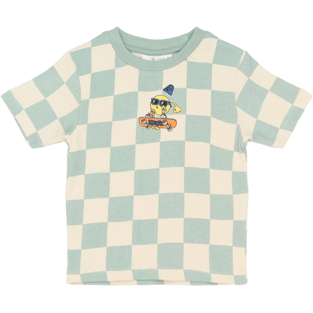 THE NEW SIBLINGS TNSTSebastian Oversize T-shirt T-shirt Aqua Gray AOP