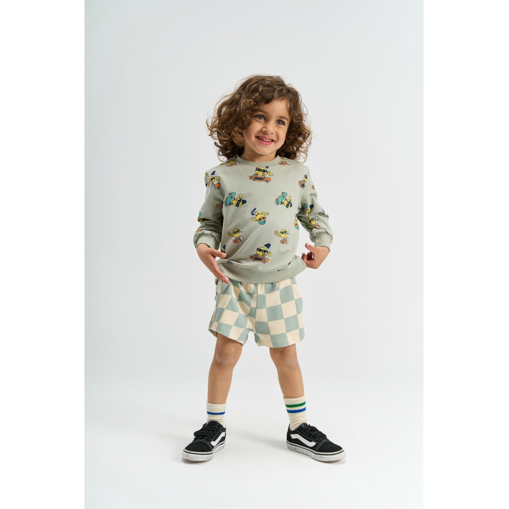 THE NEW SIBLINGS TNSTSebastian Shorts Shorts Aqua Gray AOP