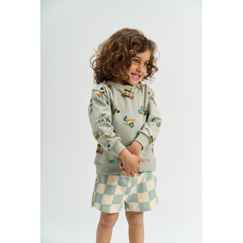 THE NEW SIBLINGS TNSTSebastian Shorts Shorts Aqua Gray AOP