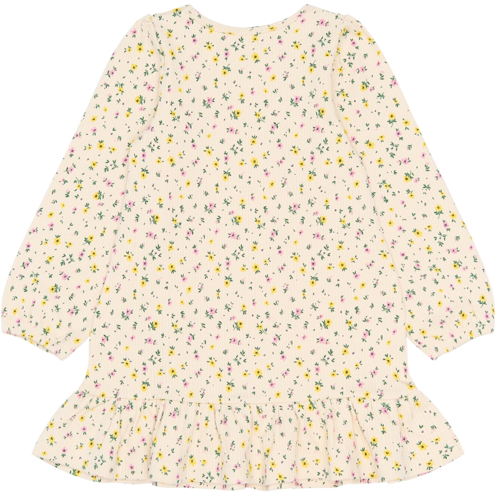 THE NEW SIBLINGS TNSTSelma Langærmet Rib Kjole Kjoler Gardenia AOP