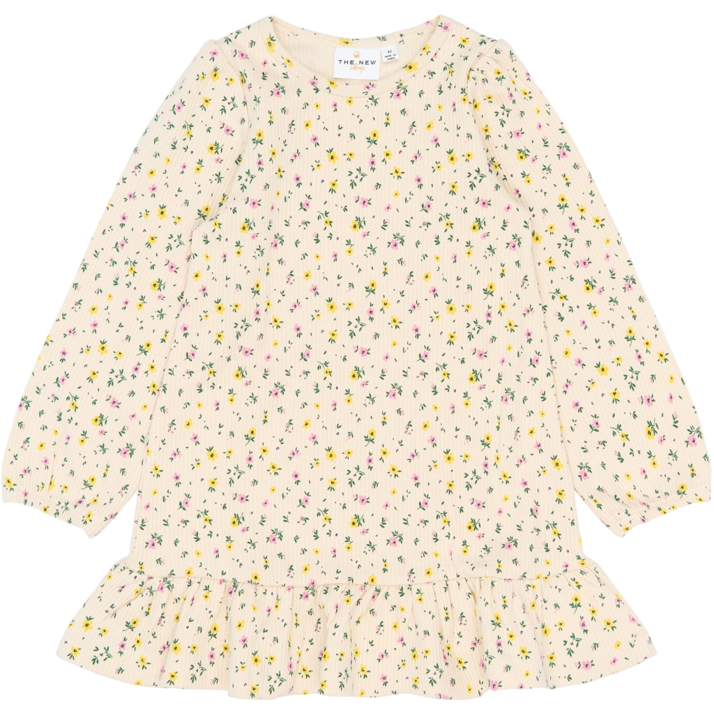 THE NEW SIBLINGS TNSTSelma Langærmet Rib Kjole Kjoler Gardenia AOP